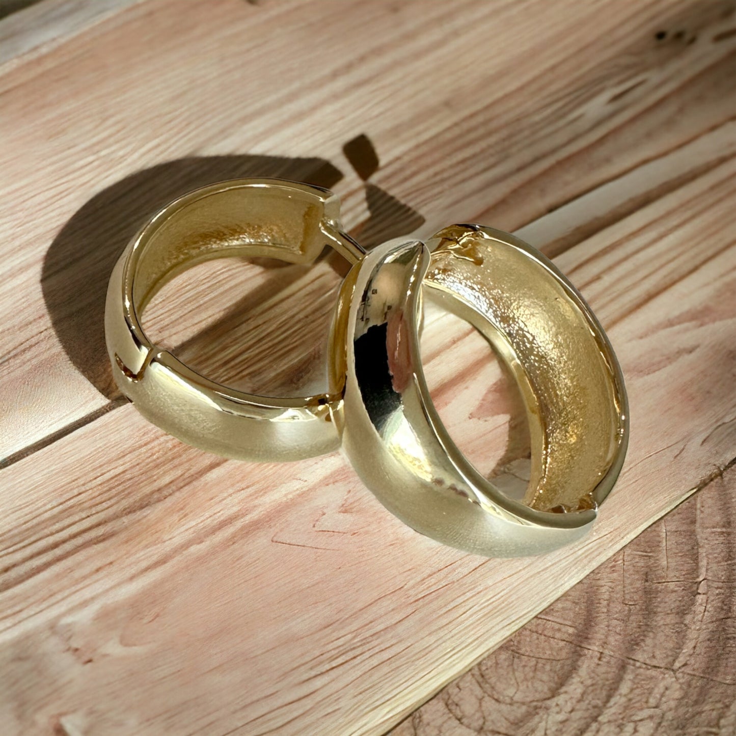 Large Hoop Earrings - Gold Plated