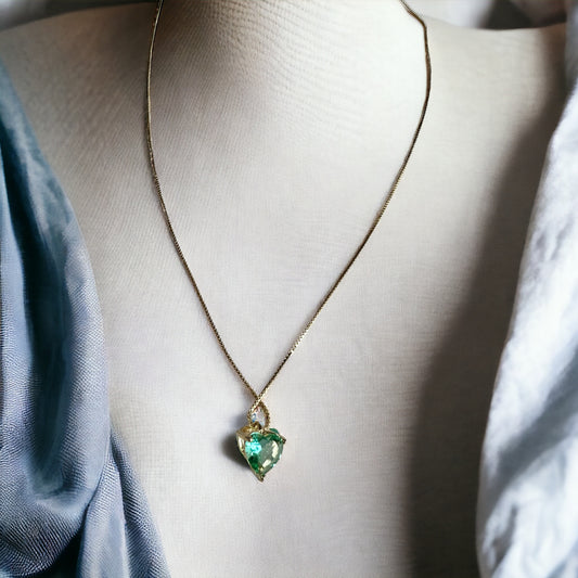 Heart Shaped Necklace Green