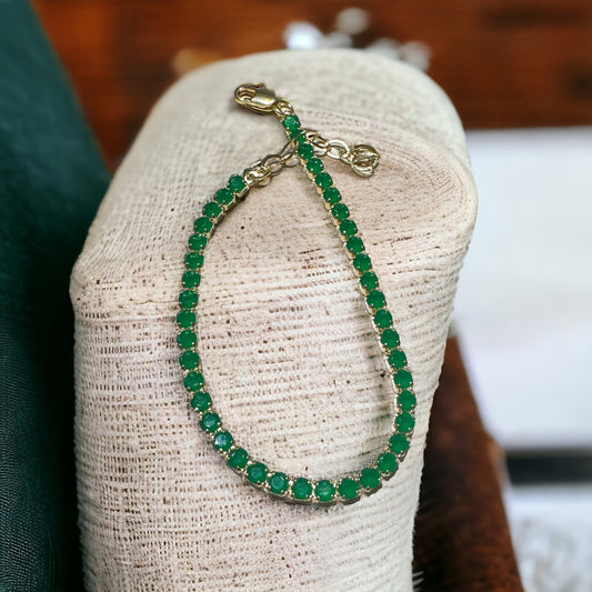 Pulsera Piedra Verde Oscuro verde claro/ azul/beijge/rojo